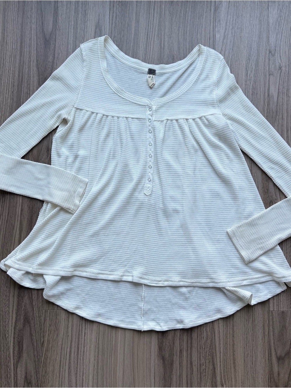 Free People Waffle Long Sleeve Top